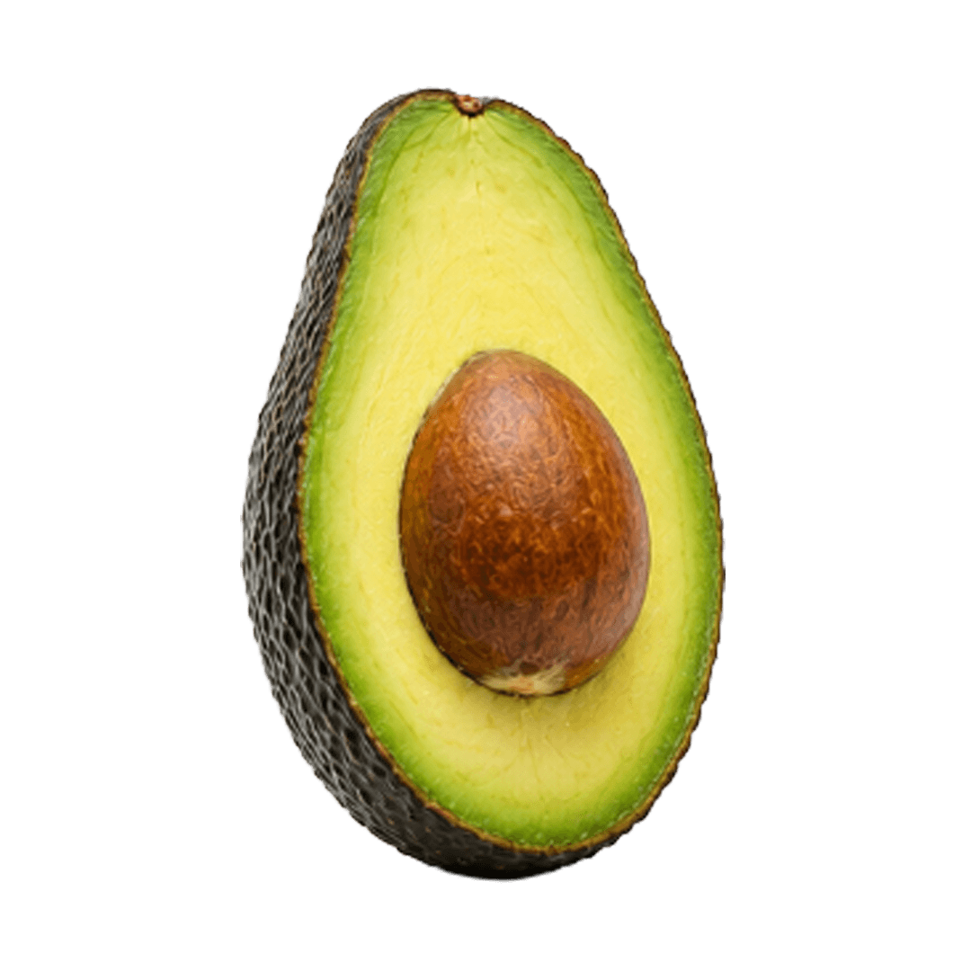 Aguacate Hass partido a la mitad